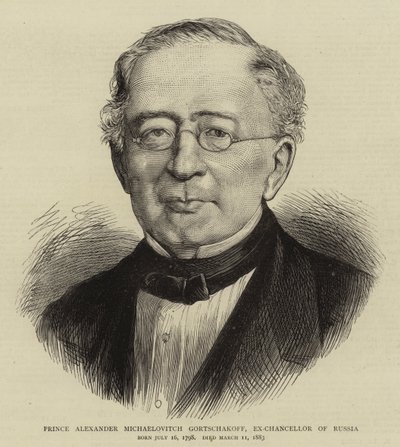 Prins Alexander Michaelovitch Gortschakoff, eks-kansler i Russland av English School